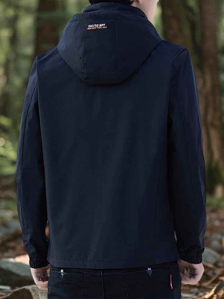 Men's Jackets Outdoor Waterproof Softshell Jacket with Hood Men Hiking Camping Outerwear Lightweight Coats Spring and Autumn